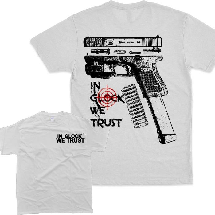 In Glock We Trust Ver2 2 Sided Graphic Hoodie/Sweatshirt/T-Shirt, For Men, For Women - Unisex Style, 100% Cotton, Pullover unisex hoodie