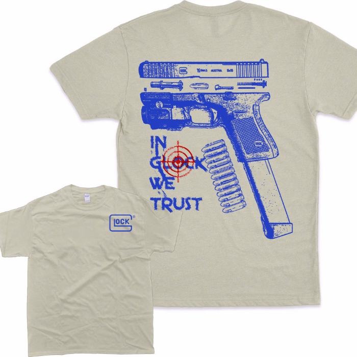 In Glock We Trust 2 Sided Blue Graphic Hoodie/Sweatshirt/T-Shirt, For Men, For Women - Unisex Style, 100% Cotton, Pullover unisex hoodie