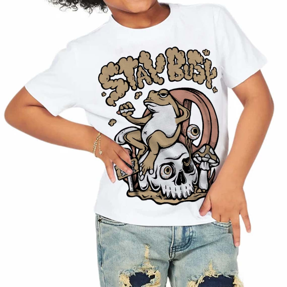 TAN Collection DopeSkill Toddler Kids T-shirt Stay Busy Graphic