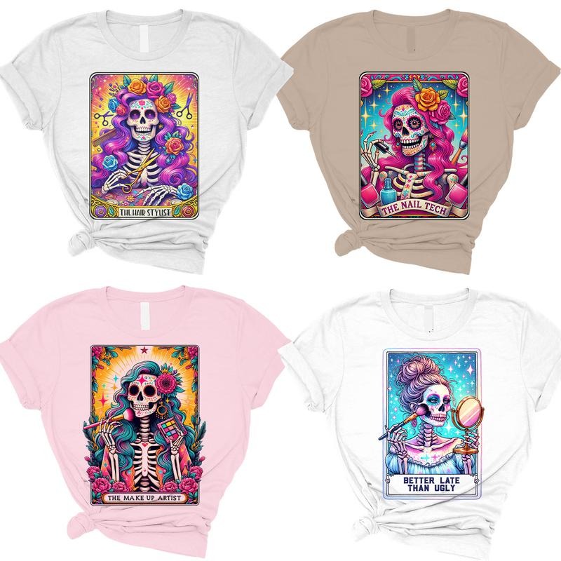 Tarot Card T-Shirts Beauty Industry  - Print is Sublimation, Unisex T-Shirt, Funny Tee, Funny Apparel, Gift Idea, Relaxed Fit, Casual Apparel, Cute Top, Great with Jeans, All Seasons, Fun Style, Comfortable Shirt