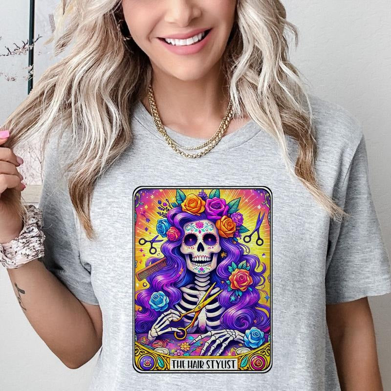 Tarot Card T-Shirts Beauty Industry  - Print is Sublimation, Unisex T-Shirt, Funny Tee, Funny Apparel, Gift Idea, Relaxed Fit, Casual Apparel, Cute Top, Great with Jeans, All Seasons, Fun Style, Comfortable Shirt