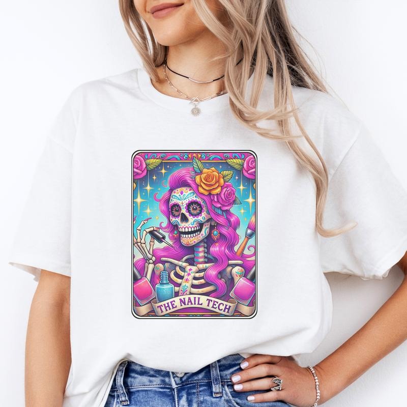 Tarot Card T-Shirts Beauty Industry  - Print is Sublimation, Unisex T-Shirt, Funny Tee, Funny Apparel, Gift Idea, Relaxed Fit, Casual Apparel, Cute Top, Great with Jeans, All Seasons, Fun Style, Comfortable Shirt