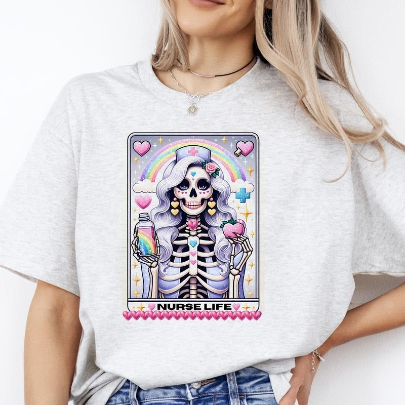 Tarot Card T-Shirts Work is Life - Print is Sublimation, Unisex T-Shirt, Funny Tee, Funny Apparel, Gift Idea, Relaxed Fit, Casual Apparel, Cute Top, Great with Jeans, All Seasons, Fun Style, Comfortable Shirt
