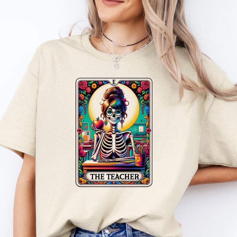 Tarot Card T-Shirts Work is Life - Print is Sublimation, Unisex T-Shirt, Funny Tee, Funny Apparel, Gift Idea, Relaxed Fit, Casual Apparel, Cute Top, Great with Jeans, All Seasons, Fun Style, Comfortable Shirt
