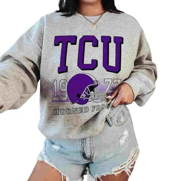 Tcu Horned Frogs Retro Helmet University College NCAA 1977 Football Unisex t-shirt, sweatshirt, hoodie Cotton Fabric