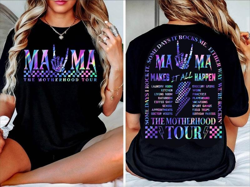 The Motherhood Tour Bundle Some Days I Rock It Some Days It Rocks Me Either Way Were Rockin Mama Lighting Bold Png Mom Png unisex sweatshirt