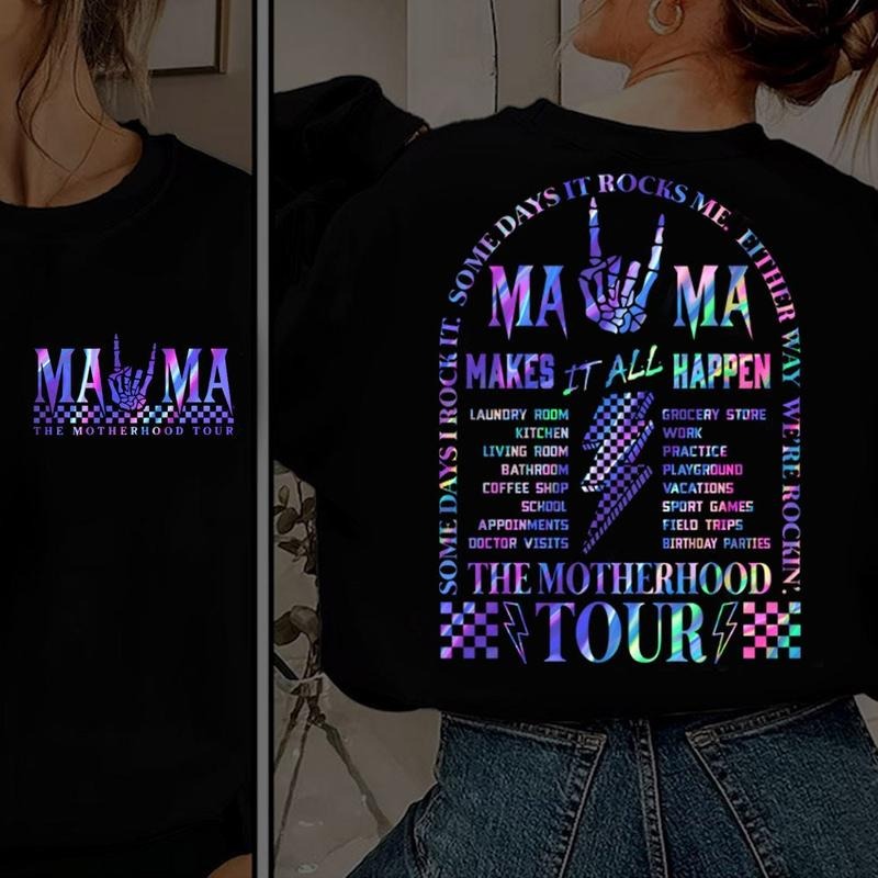 The Motherhood Tour Bundle Some Days I Rock It Some Days It Rocks Me Either Way Were Rockin Mama Lighting Bold Png Mom Png unisex sweatshirt