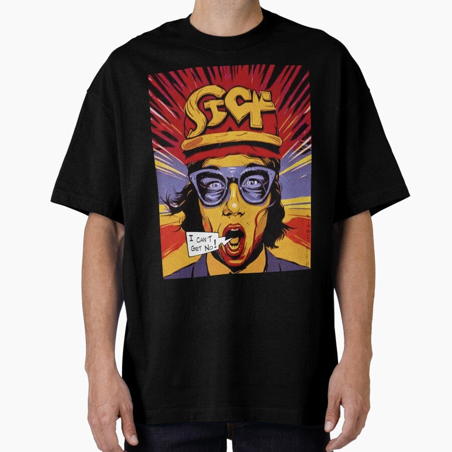 "The Satisfaction Man!" Retro Superhero Art. Oversized T-Shirt