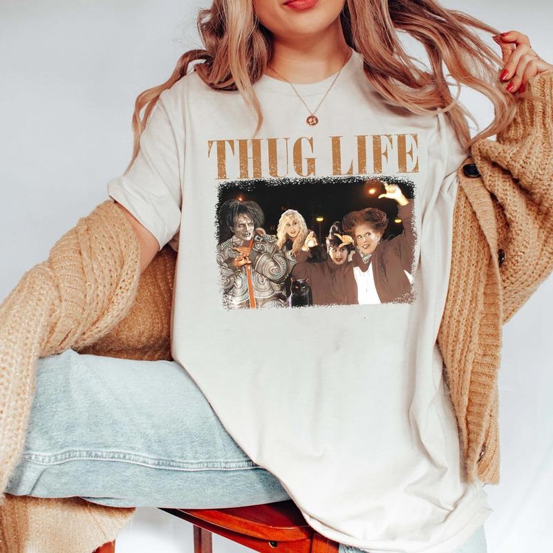 Thug Life Bad W1tches Halloween Vintage Unisex T-Shirt, Sweatshirt, Hoddie
