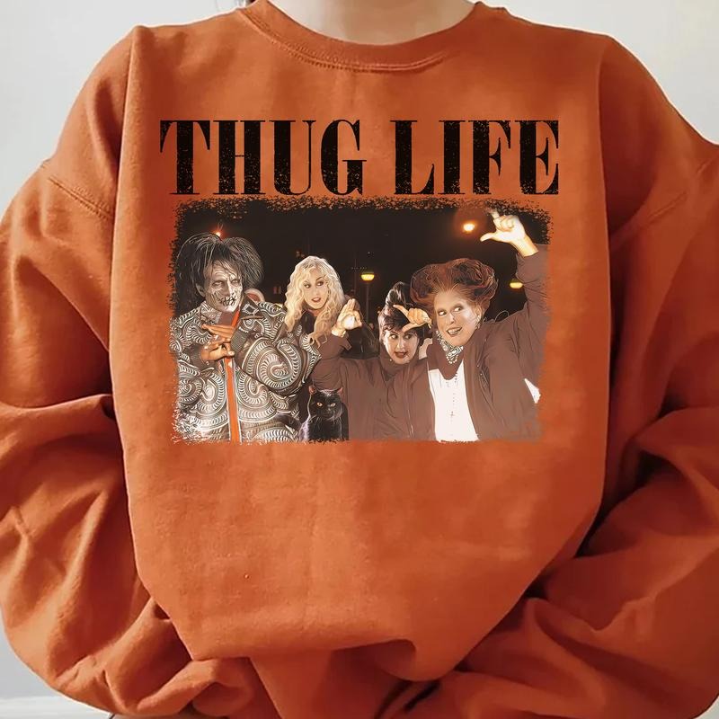 Thug Life Bad W1tches Halloween Vintage Unisex T-Shirt, Sweatshirt, Hoddie