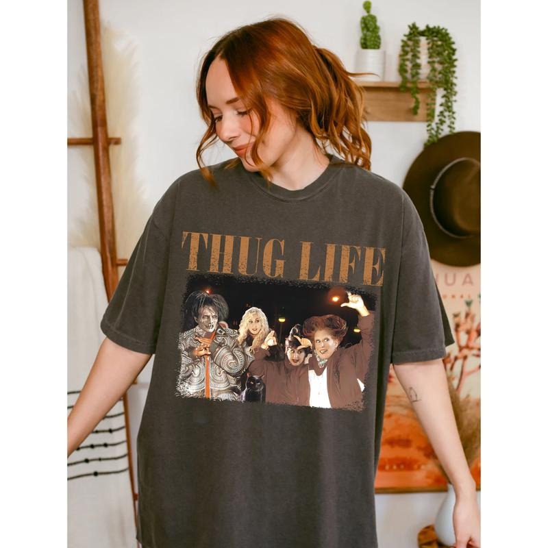 Thug Life Bad W1tches Halloween Vintage Unisex T-Shirt, Sweatshirt, Hoddie