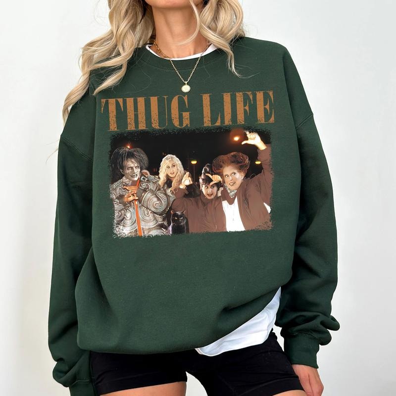 Thug Life Bad W1tches Halloween Vintage Unisex T-Shirt, Sweatshirt, Hoddie