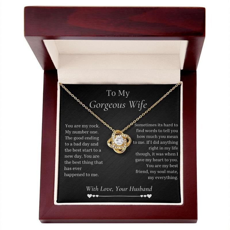 To My Gorgeous Wife Necklace, You Are The Best Thing That Has Ever Happened To Me, Gift For Wife From Husband, Love Necklace With Message Card, Gift For Soulmate, Necklace With Gift Box, Valentine's Day Ideas, Necklace Gift, Gifts For Valentines Day