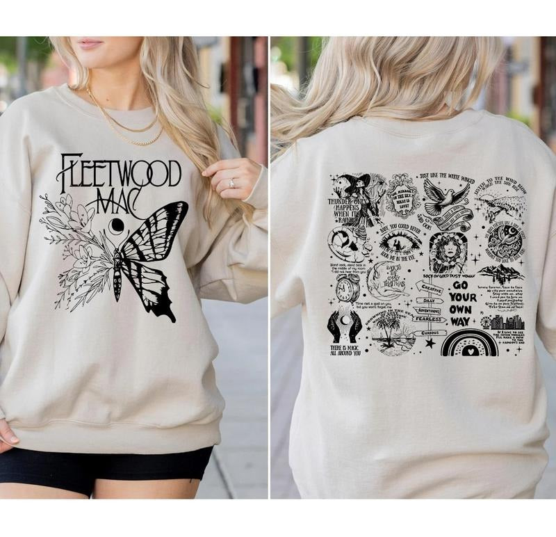 Tracklist Stevie Nicks 2 Sides Newest Shirt Sweatshirt Hoodie, Fleetwood Mac Butterfly Graphic Shirt, Gifts For Her