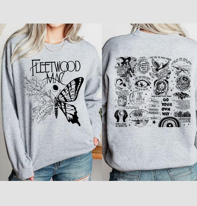 Tracklist Stevie Nicks 2 Sides Newest Shirt Sweatshirt Hoodie, Fleetwood Mac Butterfly Graphic Shirt, Gifts For Her
