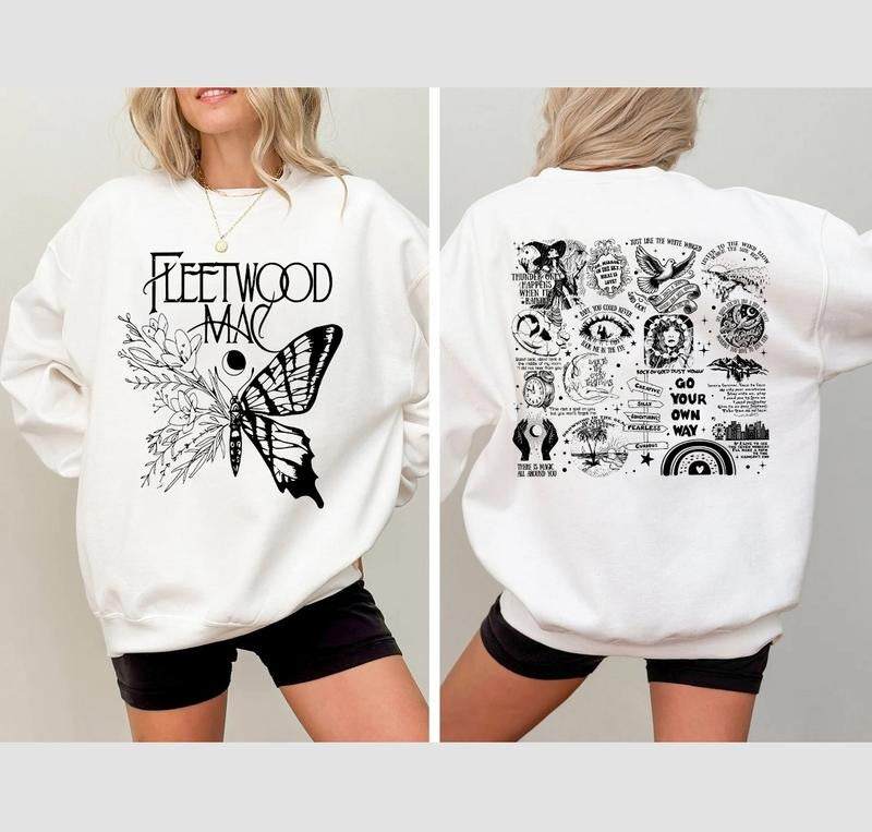 Tracklist Stevie Nicks 2 Sides Newest Shirt Sweatshirt Hoodie, Fleetwood Mac Butterfly Graphic Shirt, Gifts For Her