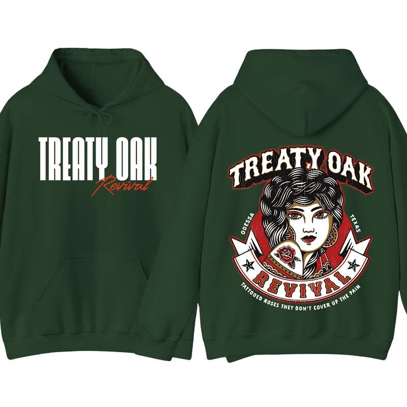 Treaty Oak Revival Shirt Hoodie, Featuring A Bold Treaty Oak Revival Devil Girl Design, Perfect For Those Who Love Music, Southern Rock Concert Gift