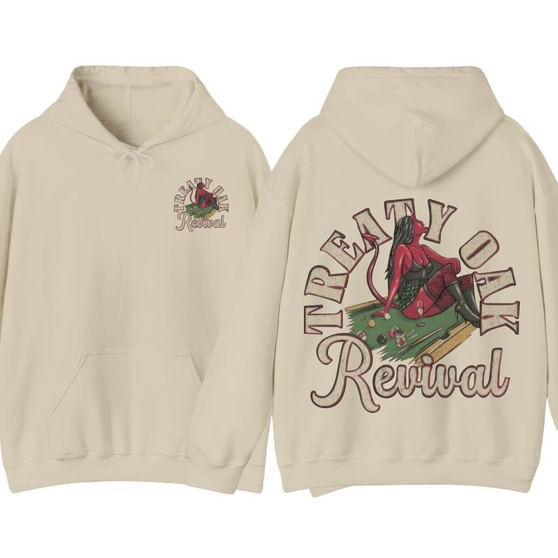 Treaty Oak Revival Shirt Hoodie, Featuring A Bold Treaty Oak Revival Devil Girl Design, Perfect For Those Who Love Music, Southern Rock Concert Gift style 001