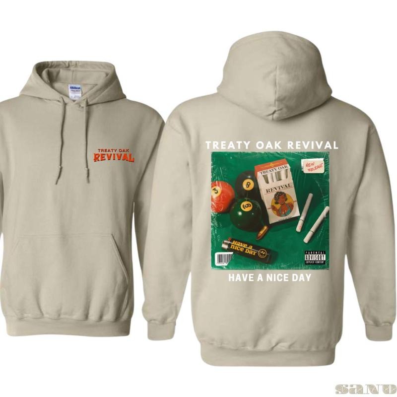 Treaty Oak Revival T-shirt Sweatshirt Hoodie - Unique album cover design with pool balls and , ideal for music fans and street fashion enthusiasts, providing comfort and style.