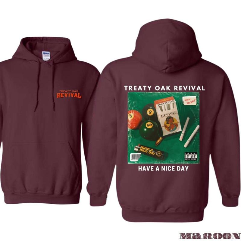Treaty Oak Revival T-shirt Sweatshirt Hoodie - Unique album cover design with pool balls and , ideal for music fans and street fashion enthusiasts, providing comfort and style.