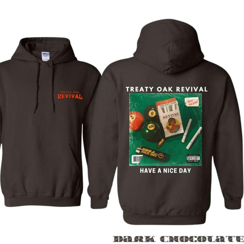 Treaty Oak Revival T-shirt Sweatshirt Hoodie - Unique album cover design with pool balls and , ideal for music fans and street fashion enthusiasts, providing comfort and style.