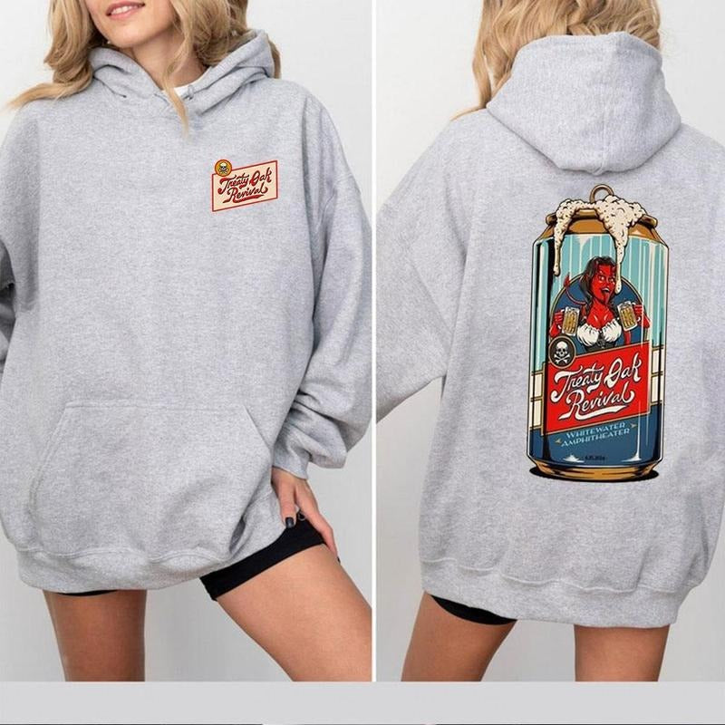 Treaty Oak Revival T-shirt Sweatshirt Hoodie, Bold Beer Can Design with Vibrant Colors, Beer Shirt, Unisex Classic Cotton Fabric