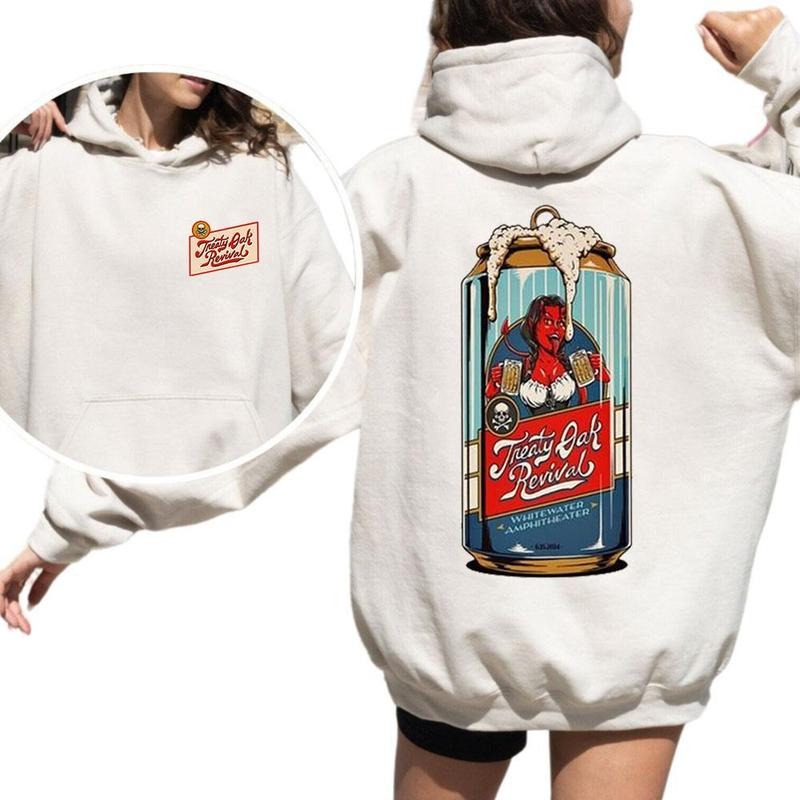 Treaty Oak Revival T-shirt Sweatshirt Hoodie, Bold Beer Can Design with Vibrant Colors, Beer Shirt, Unisex Classic Cotton Fabric
