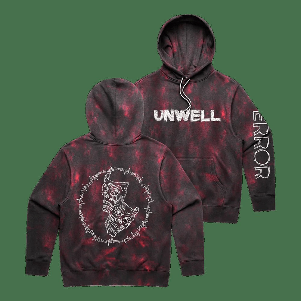 Trial Error Dye Hoodie Unwell Band Merch Gift for Music Fans Unique Sweatshirt