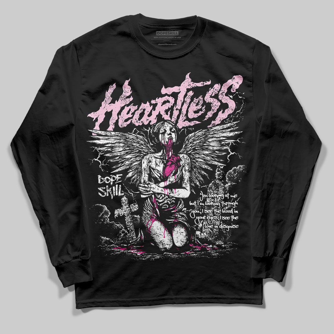 Triple Pink Dunk DopeSkill Long Sleeve T-Shirt Heartless Graphic