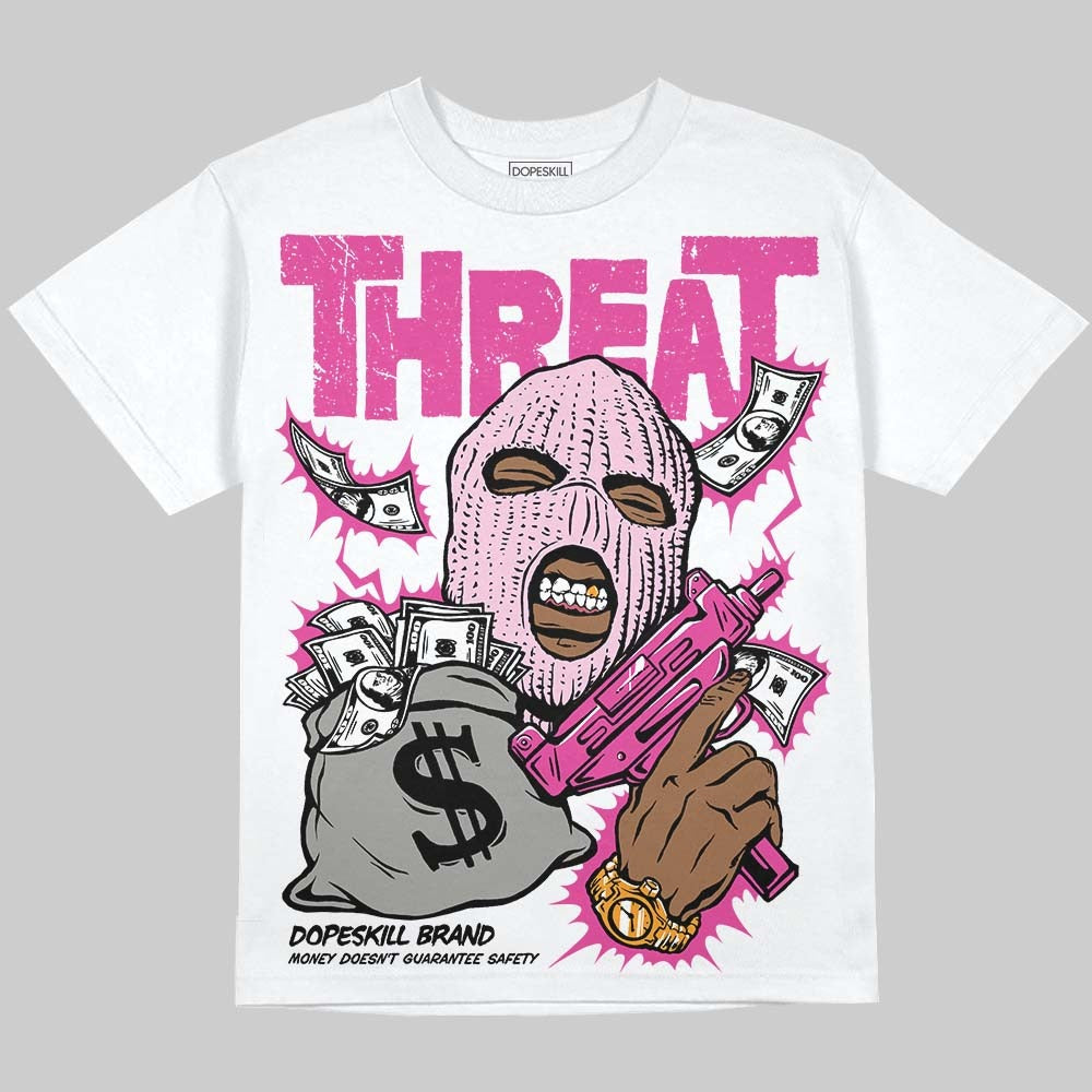 Triple Pink Dunk DopeSkill Oversize Print T-Shirt Under Threat Graphic
