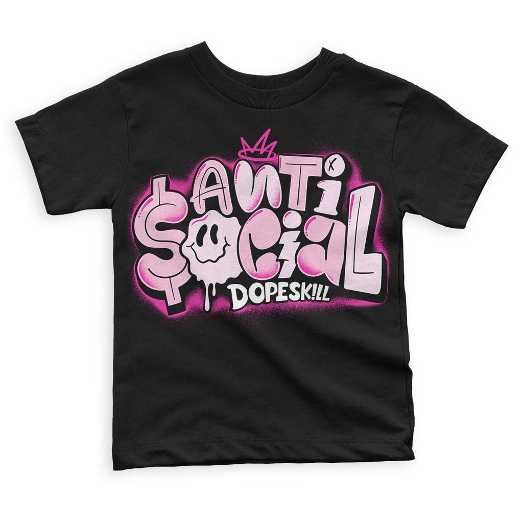Triple Pink Dunk Low DopeSkill Toddler Kids T-shirt Anti Social Graphic