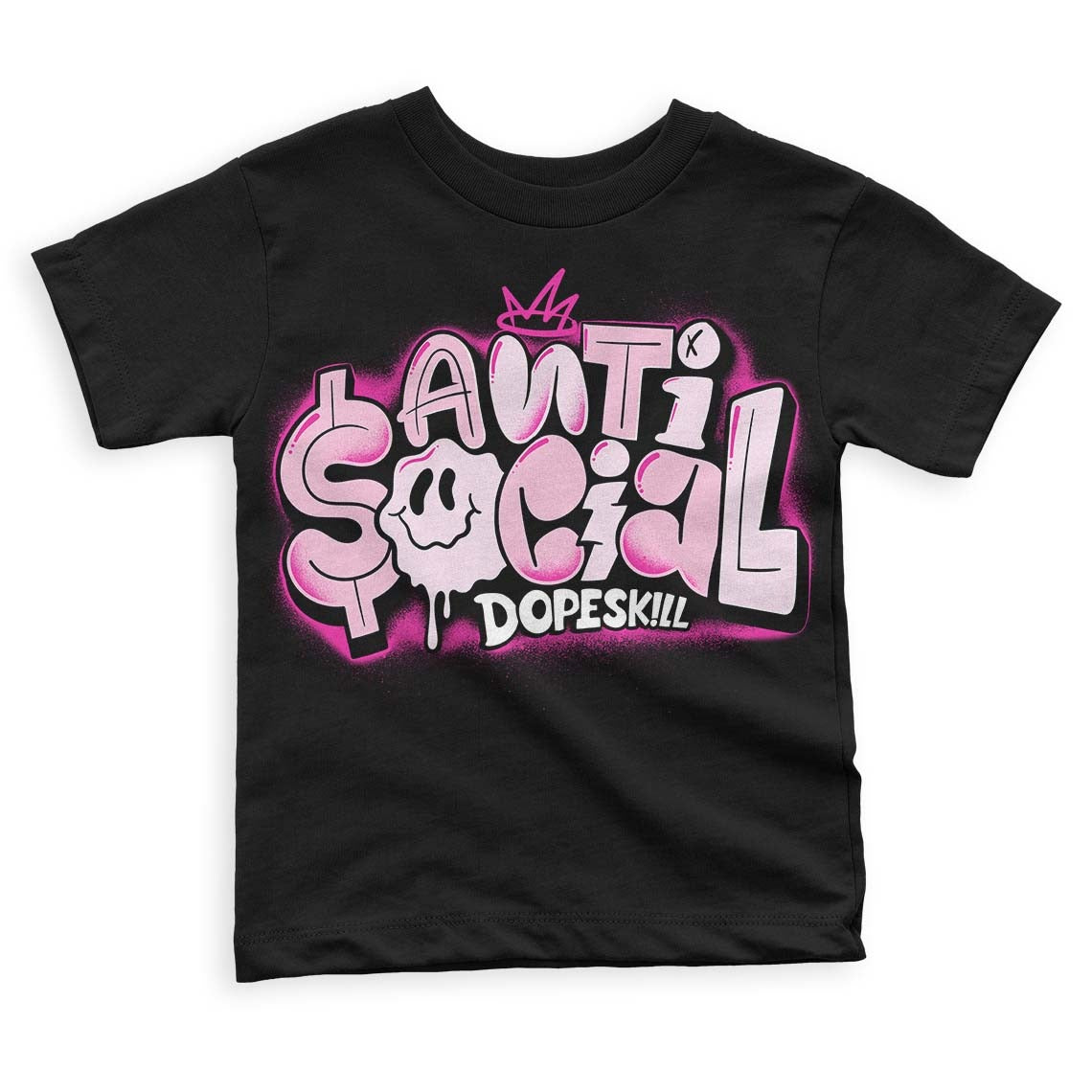 Triple Pink Dunk Low DopeSkill Toddler Kids T-shirt Anti Social Graphic
