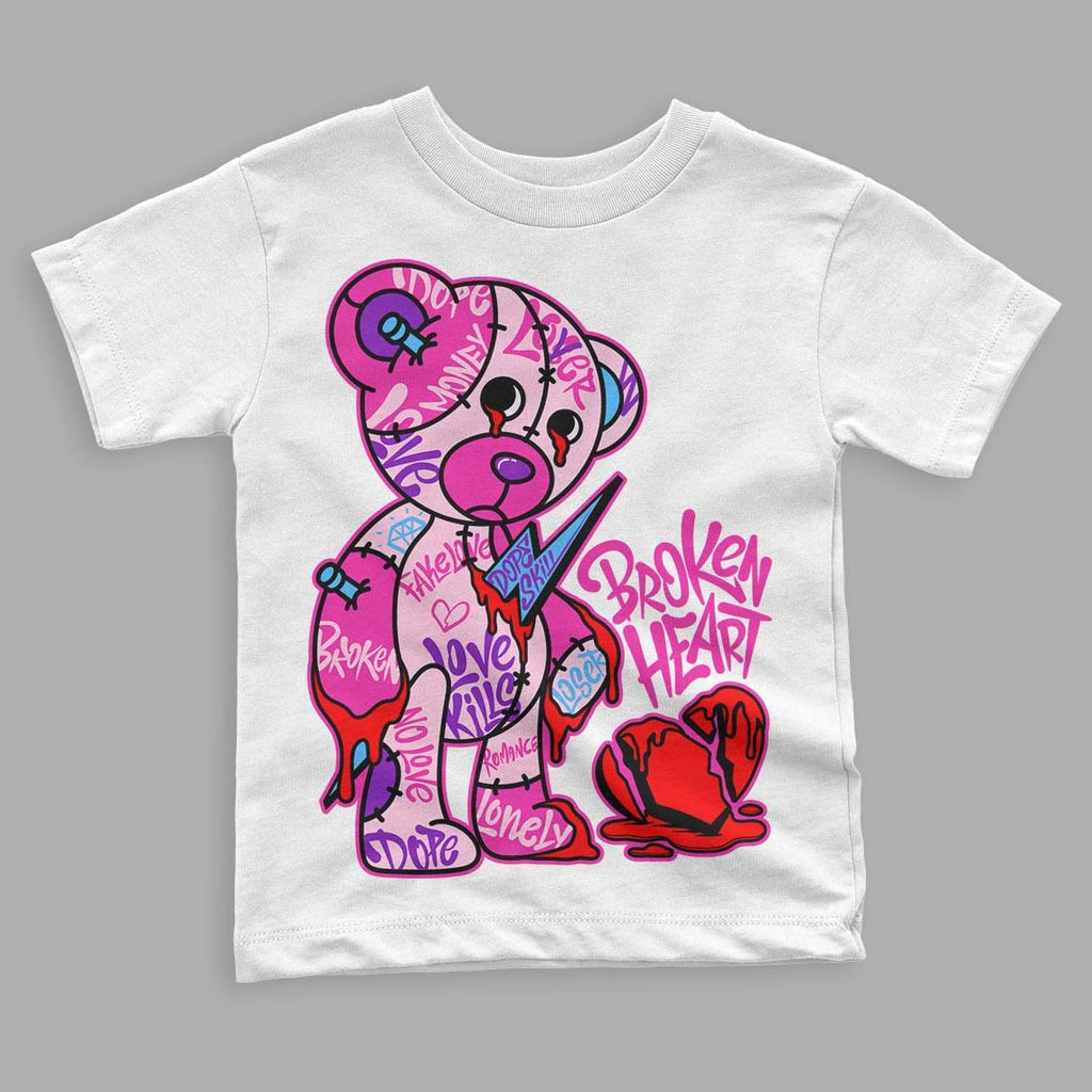 Triple Pink Dunk Low DopeSkill Toddler Kids T-shirt Broken Heart Graphic