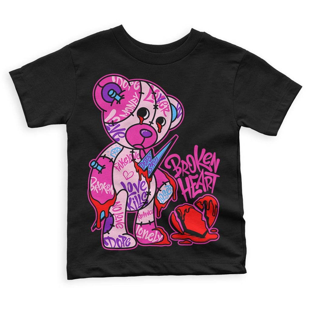 Triple Pink Dunk Low DopeSkill Toddler Kids T-shirt Broken Heart Graphic