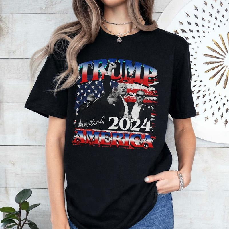 Trum 2024 Take America Back 2024 Unisex Shirt, Trum 2024 Shirt, American Eagle USA Flag Shirt, Trum 2024 Shirt, Gift For Women and Man Unisex Shirt