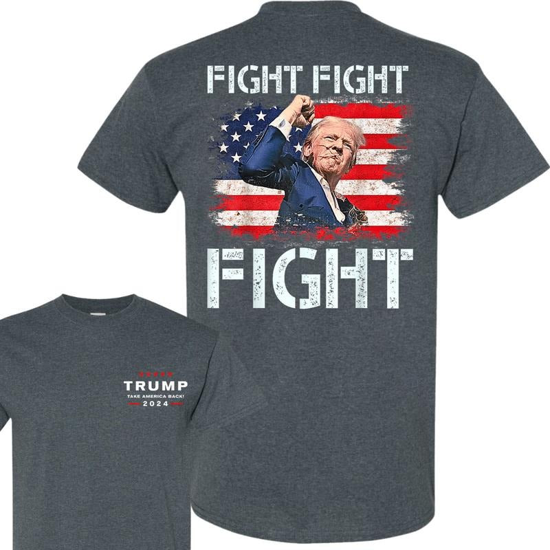 Trum Fiiight Fiiight Fiiiight Trum Signals To Ameicans To Fiiiight T-Shirt, Trum 2024 Take Ameica Back Election T-Shirt, Unisex Cotton Shirt, Full Colors, Full Sizes, For Men, For Women