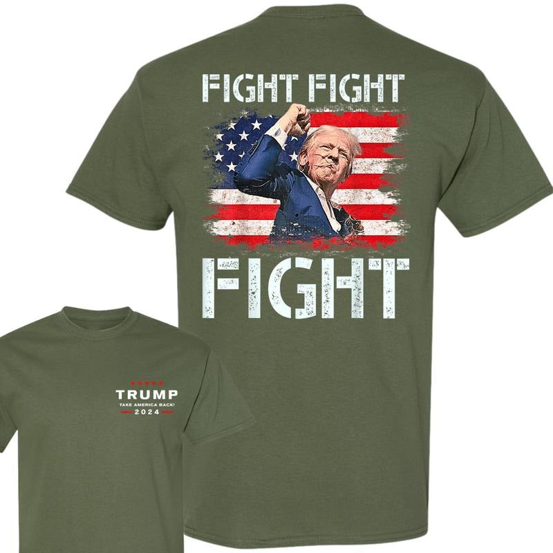 Trum Fiiight Fiiight Fiiiight Trum Signals To Ameicans To Fiiiight T-Shirt, Trum 2024 Take Ameica Back Election T-Shirt, Unisex Cotton Shirt, Full Colors, Full Sizes, For Men, For Women