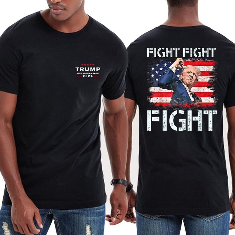 Trum Fiiight Fiiight Fiiiight Trum Signals To Ameicans To Fiiiight T-Shirt, Trum 2024 Take Ameica Back Election T-Shirt, Unisex Cotton Shirt, Full Colors, Full Sizes, For Men, For Women