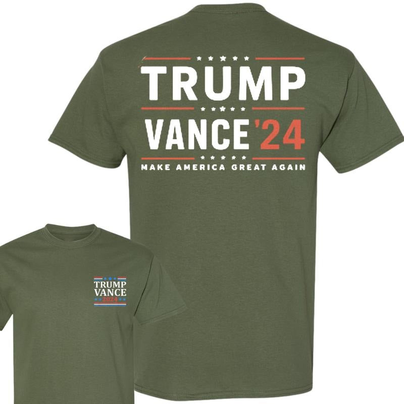 Trum Vance 2024 For President VP USA Election Patriotic T-Shirt, Trum Vance' 24 Make Ameica Great Shirt, Trum Supporter Shirt, MAGA Unisex Cotton Tee, For Men, For Women