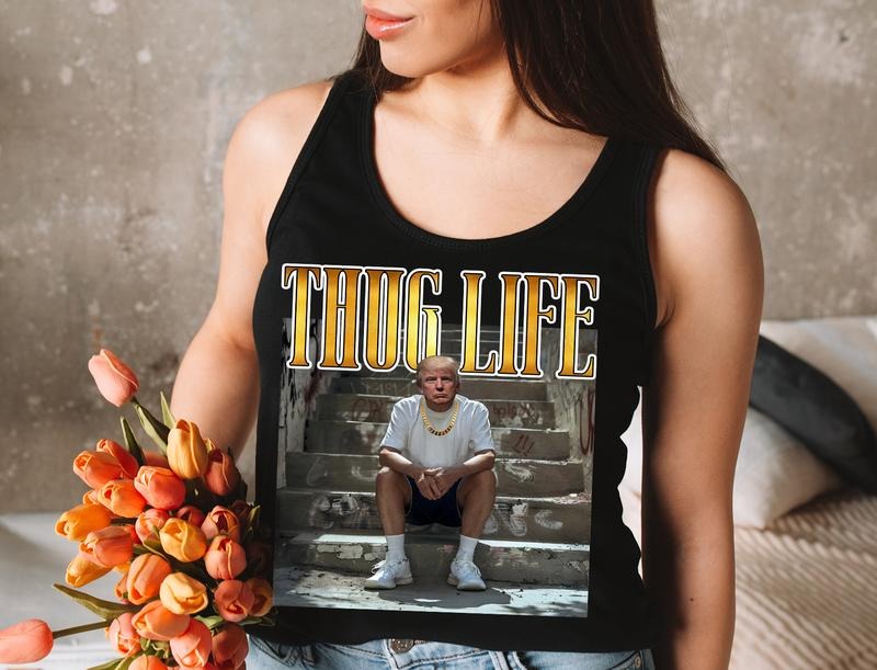 Trump Thug Life shirt maga shirt trump supporter merch tee sweatshirt hoodie trump 2024 shirt daddy home t shirt UNISEX country music concert shirt Streetwear shirt graphic shirts style 001