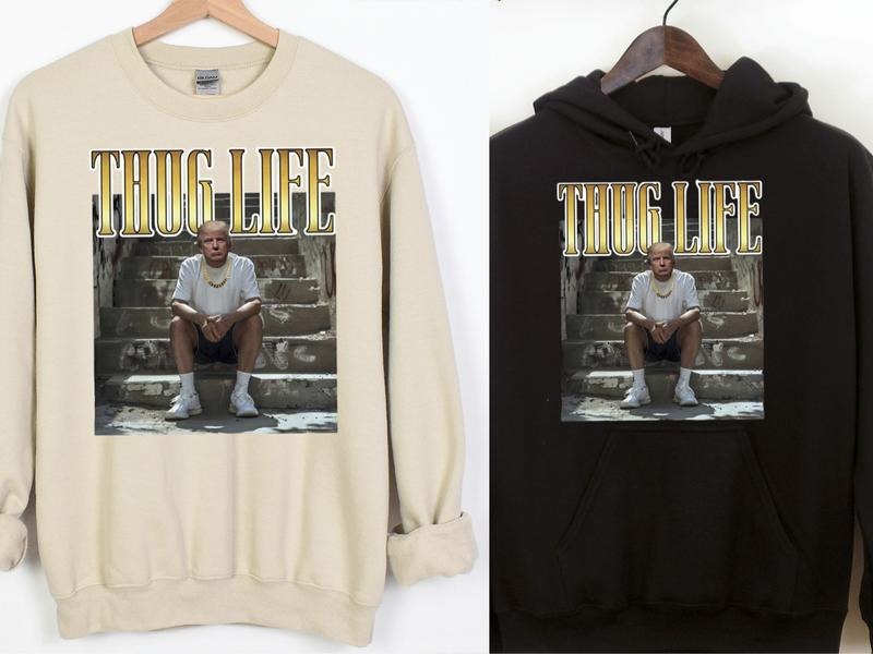 Trump Thug Life shirt maga shirt trump supporter merch tee sweatshirt hoodie trump 2024 shirt daddy home t shirt UNISEX country music concert shirt Streetwear shirt graphic shirts style 001