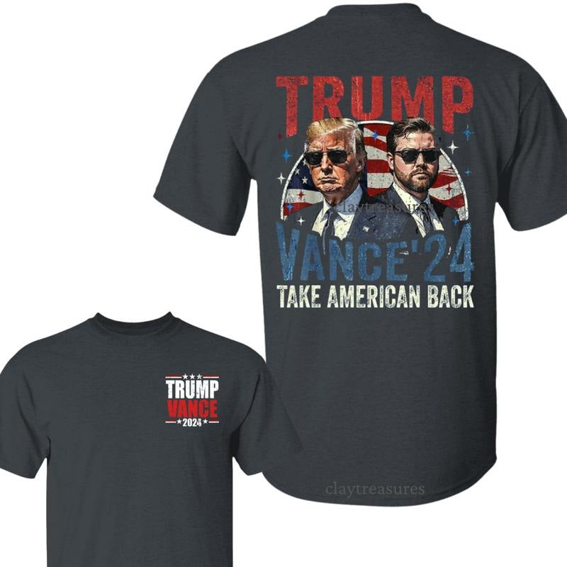 Trump Vance 2024 Unisex Shirt, Stand With Trum, Take America Back, Election 2024, Gifts for Trum Supporter, Full Size, Full Color