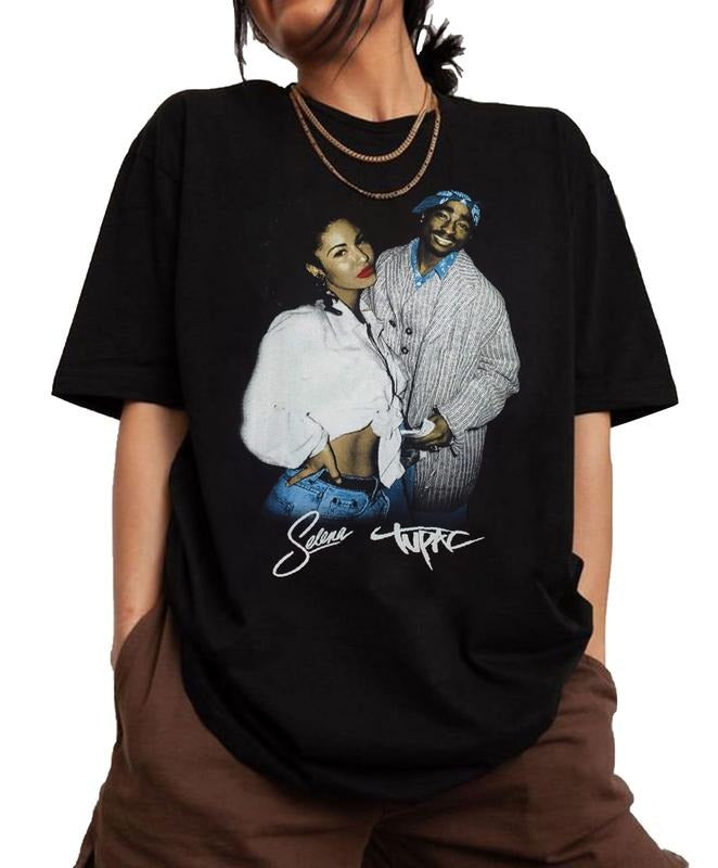 Tupac Selena Quintanilla Photo Shirt, Vintage Tupac Shakur Shirt, 2Pac 90s Shirt, 2Pac Shakur Shirt, Vintage 90s Bootleg Tupac Shirt, 90s Merch, Hip Hop 90s Shirt, Hip Hop Legends Shirt, Rapper Merch Shirt, 2pac Graphic Tee style 001