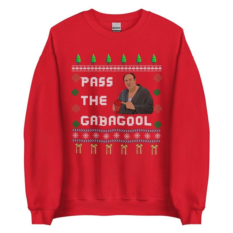 Ugly Sopranos Christmas Sweatshirt, Pass The Gabagool Crewneck, Funny Christmas Tshirt - Hoodie, Unisex Cotton Tops for Men for Women
