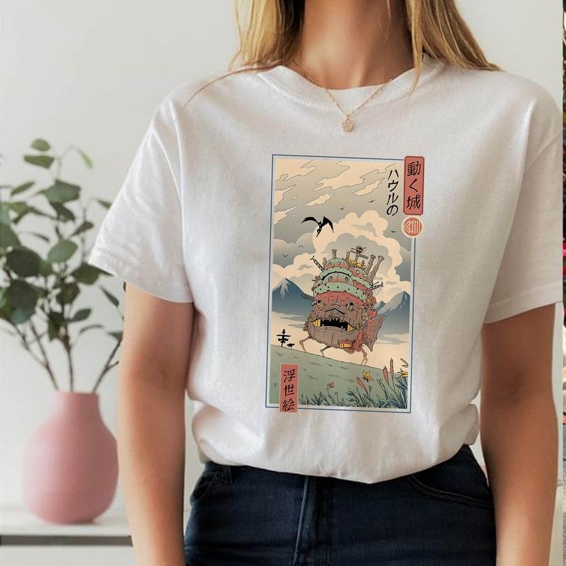 Ukiyo-e Ghibli Shirt, Howl's Moving Castle Shirt,Spirited Away Studio Ghibli Shirt, Ghibli Shirt, Anime Shirt, Anime Unisex Sweatshirt hoodie T-shirt