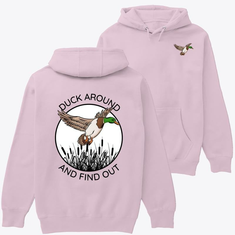 Unisex Hoodie - Duck Around And Find Out Sweatshirt,  Autumn Sweatshirt, Trendy Sweatshirt, Fall Sweatshirt, Funny Sweatshirt, Duck Lover Sweatshirt Menswear Day Personalized Straight