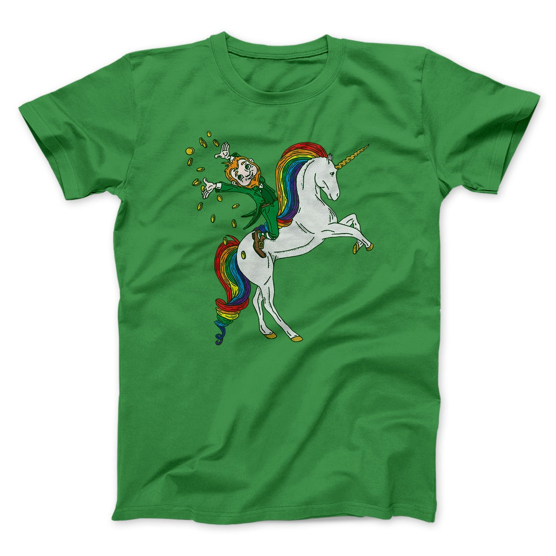 Leprechaun Unicorn Jockey Men/Unisex T-Shirt