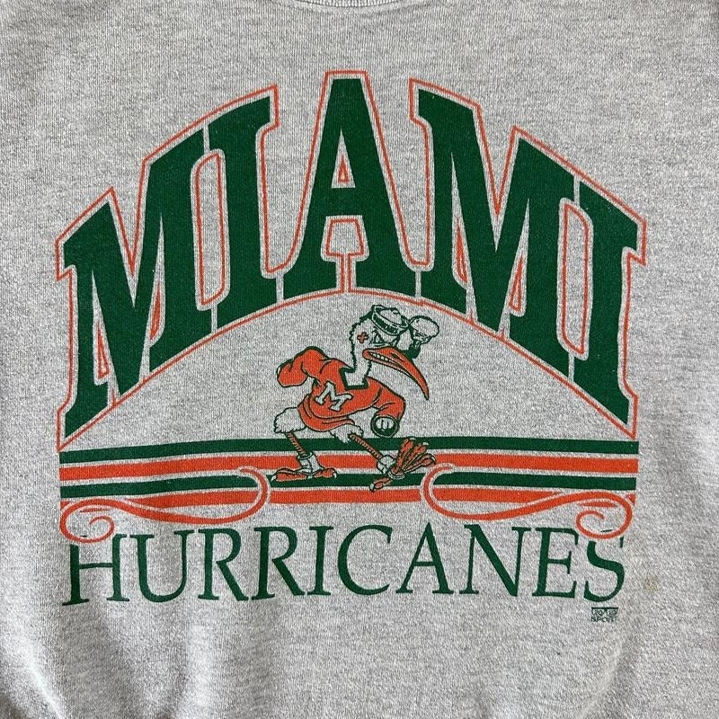 Unisex Vintage 1990s Miami Hurricanes ash t-shirt, sweatshirt, hoodie Cotton Menswear
