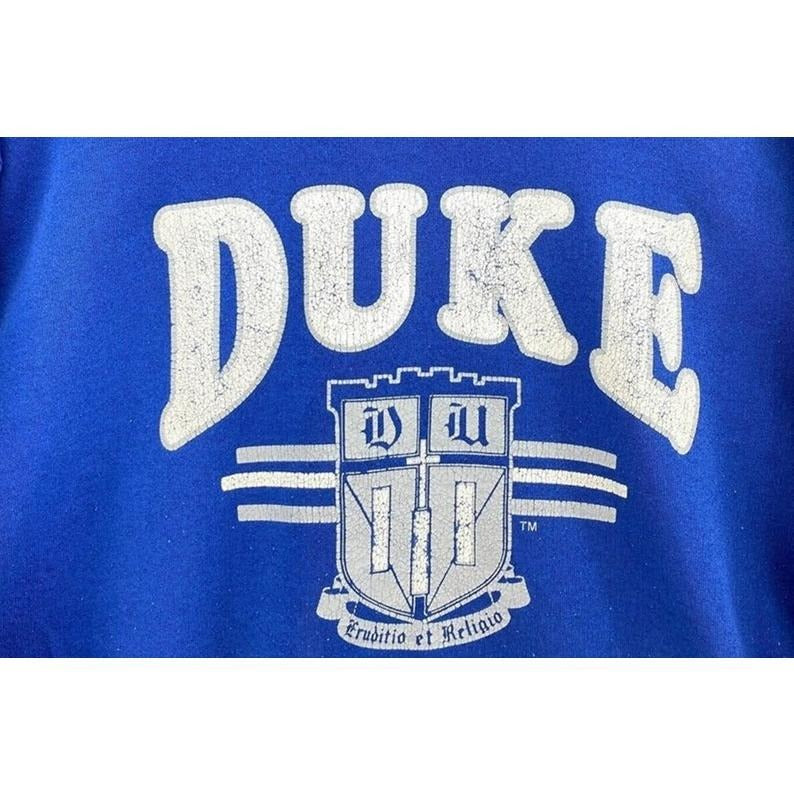 Unisex Vintage 90s Duke Blue Devils Basketball NCAA Blue Sweatshirt, University Fan Cotton Fabric
