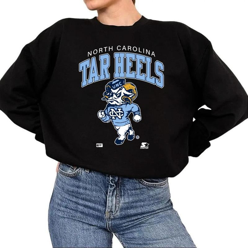 Unisex Vintage 90s University of North Carolina Tar Heels T-Shirt, Sweater, Fan Tee Hoodie Cotton Fabric